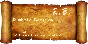 Rumbold Borsika névjegykártya